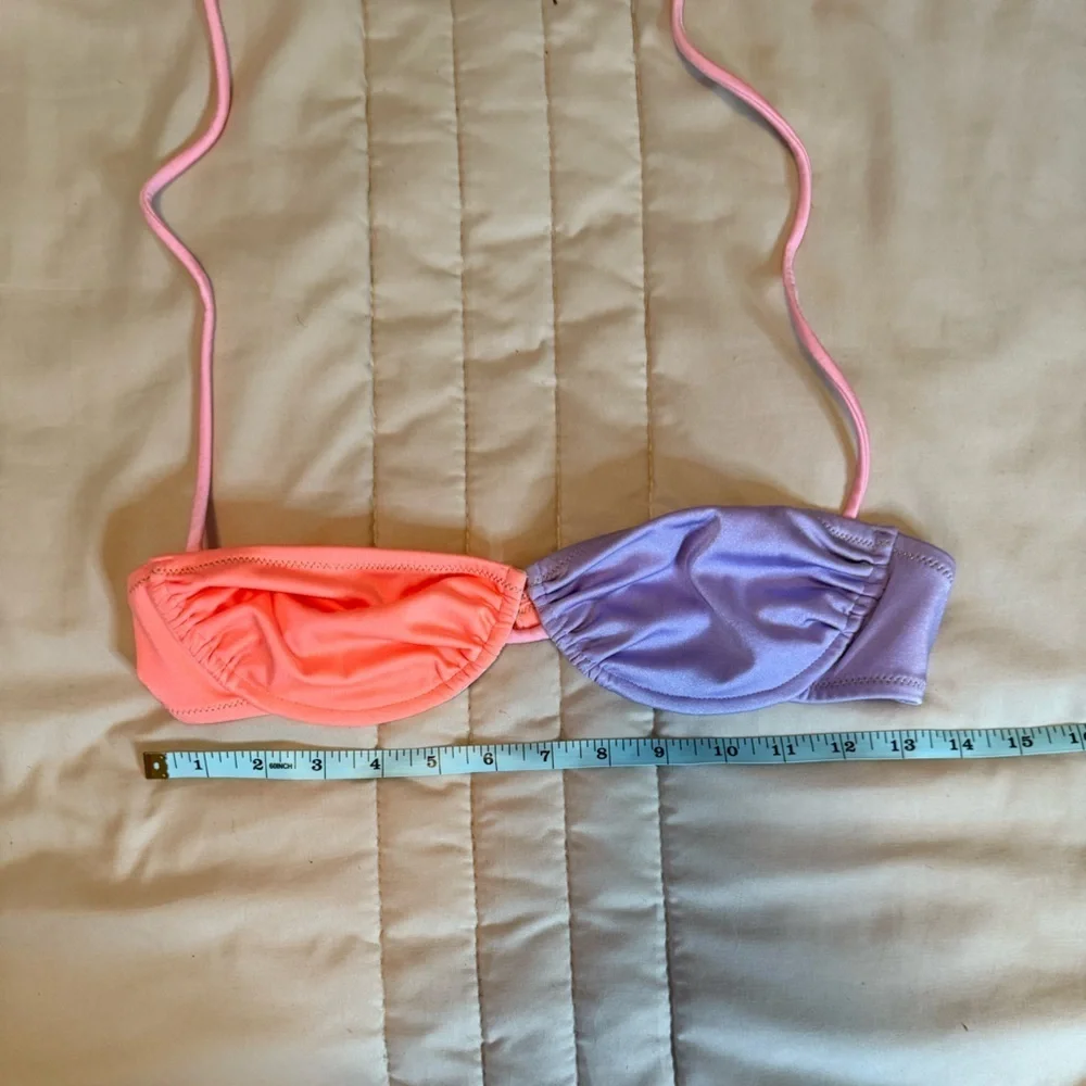 Vibrant Orange and Purple Bikini Top - Picture 3 of 6